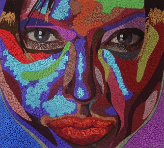 Anjelica-Joile-pointillism-acrylic-pigment-on-canvas-100x100cm-min