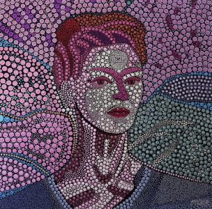 OPHEAR-Frida-Khalo-acrylic-pigment-on-canvas-100x100cm-pearl-min